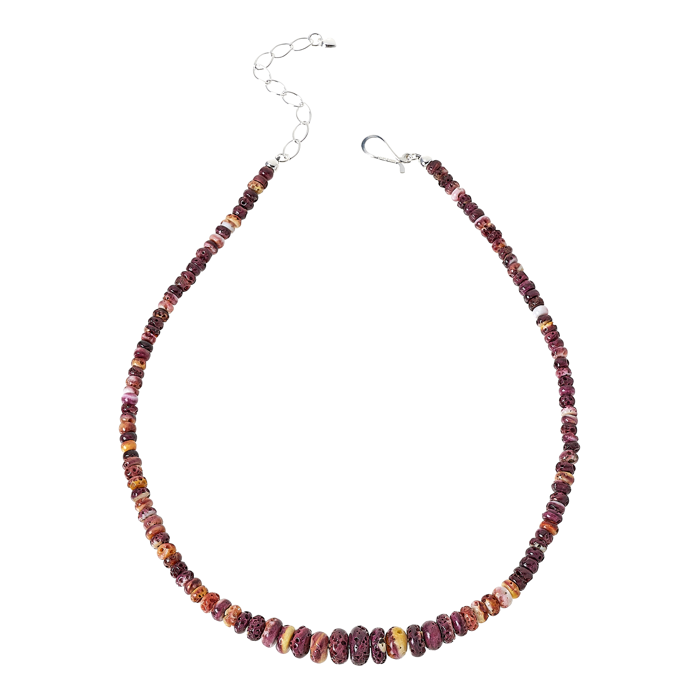 Jay King Purple Spiny Oyster Shell Graduated Rondelle Bead Necklace