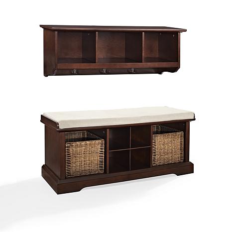 Crosley Brennan 2-Piece Entryway Bench and Shelf Set -