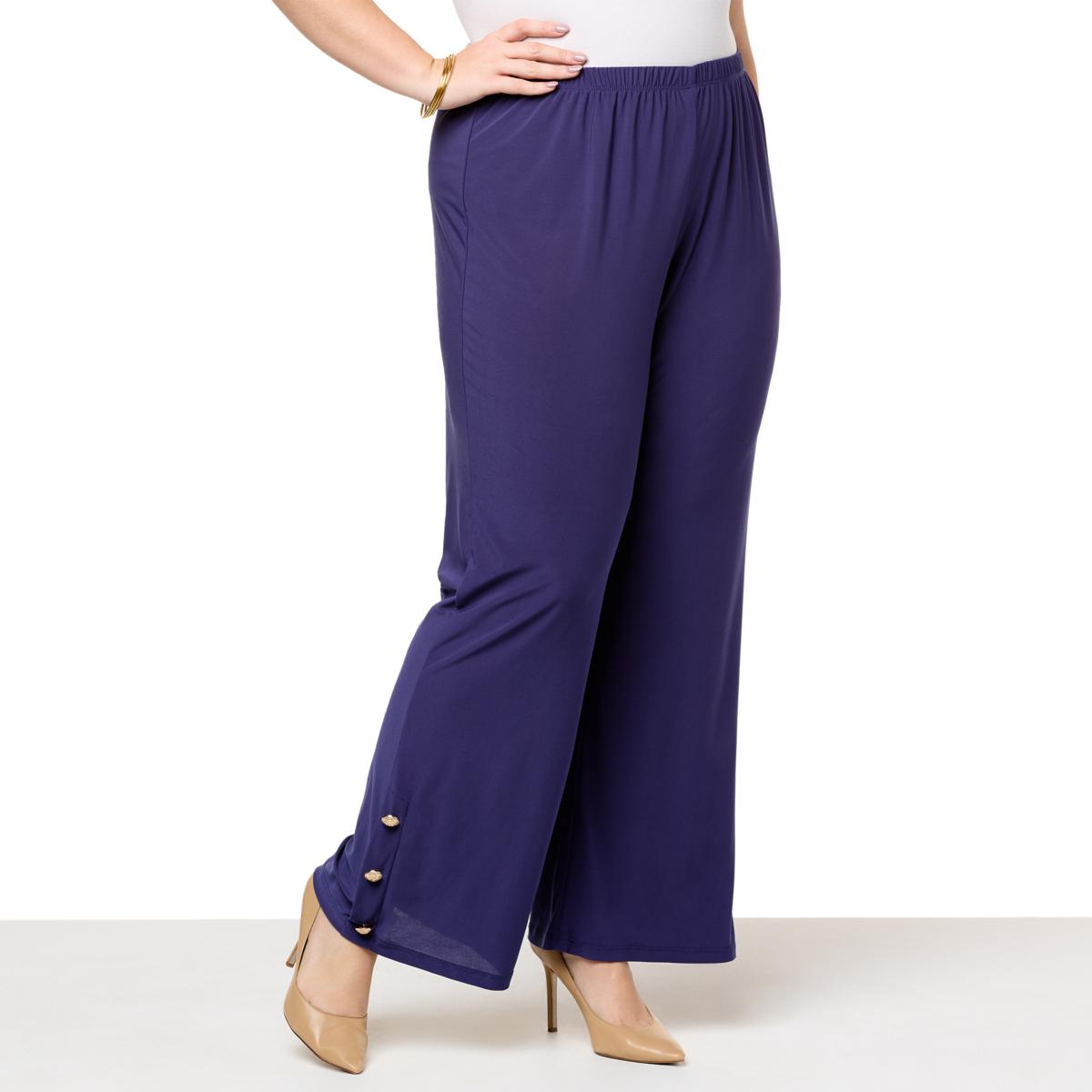 Antthony Jersey Knit Pull On Pant With Buttons Hsn