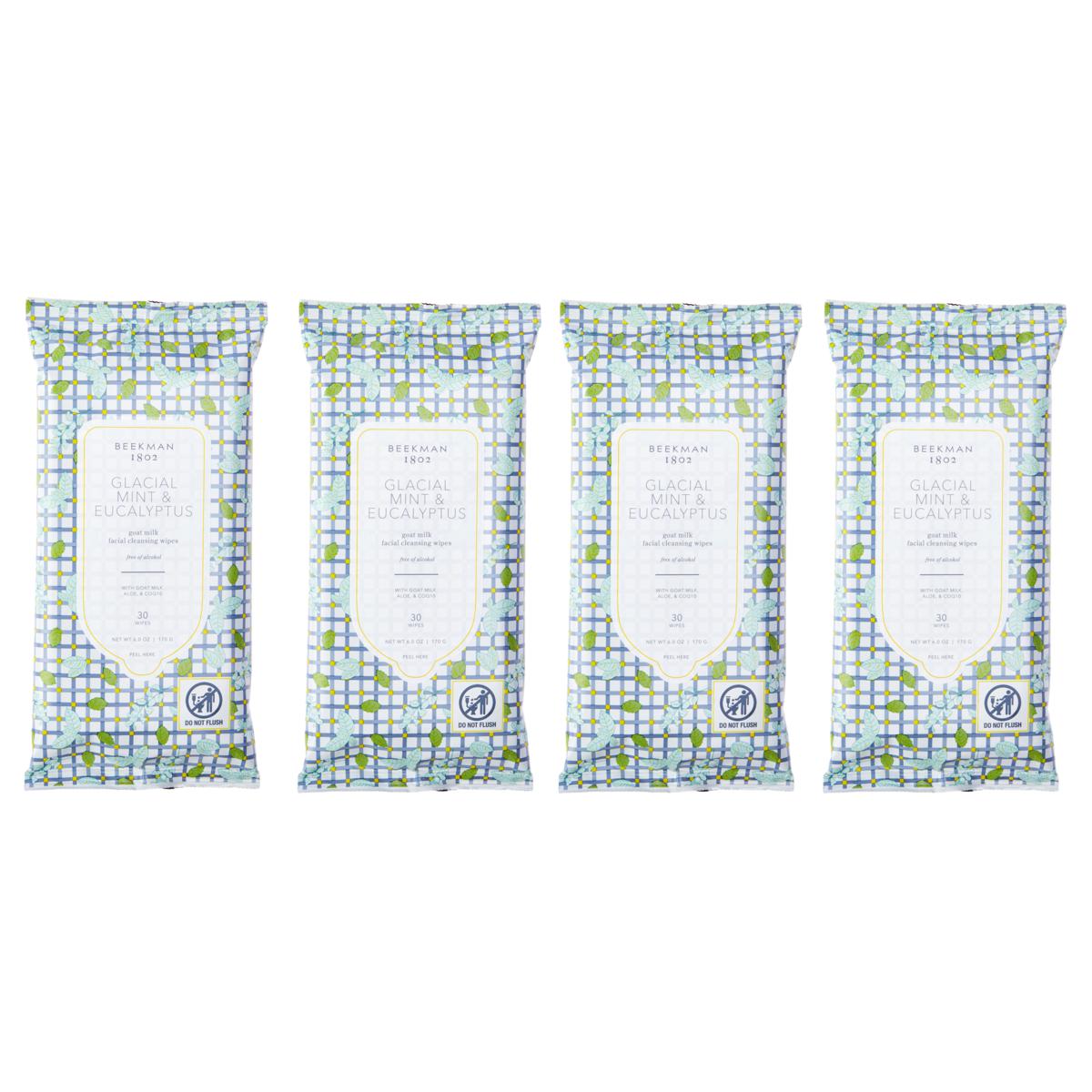 Beekman Goat Milk Glacial Mint Eucalyptus Face Wipes Pack