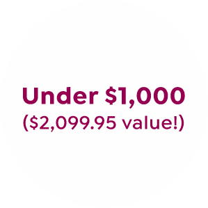 Under $1,000 ($2,099.95 value)