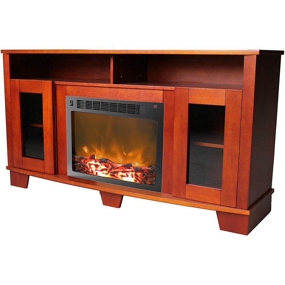 Cambridge Savona Fireplace Mantel with Electronic Fireplace Insert - Cherry Cambridge Savona Fireplace Mantel with Electronic Fireplace Insert - Cherry