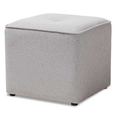Photos - Pouffe / Bench STUDIO Baxton  Wholesale Interiors Corinne Fabric Upholstered Ottoman 61564-8145 
