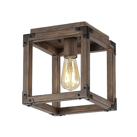 Photos - Chandelier / Lamp Magnolia Home Jonathan Y Brown Magnolia 8" Iron Rustic Farmhouse LED Flush Mount JYL7473A 