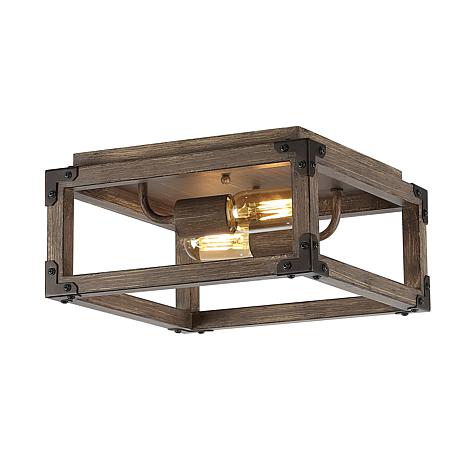 Photos - Chandelier / Lamp Magnolia Home Jonathan Y Brown Magnolia 11.5" 2-Light Iron Rustic LED Flush Mount JYL7472A 