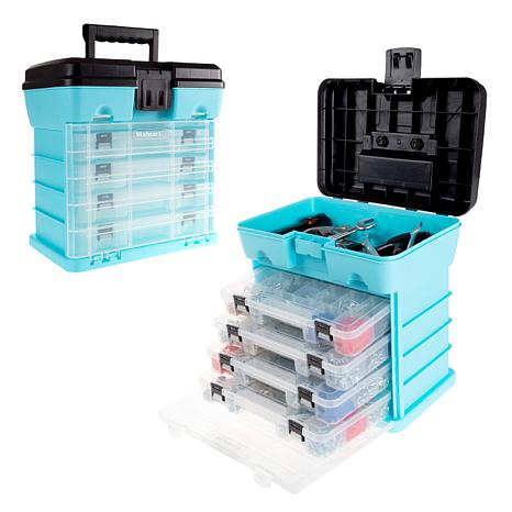 Fleming Supply Storage and Tool Utility Box with 4 Compartments - Blue