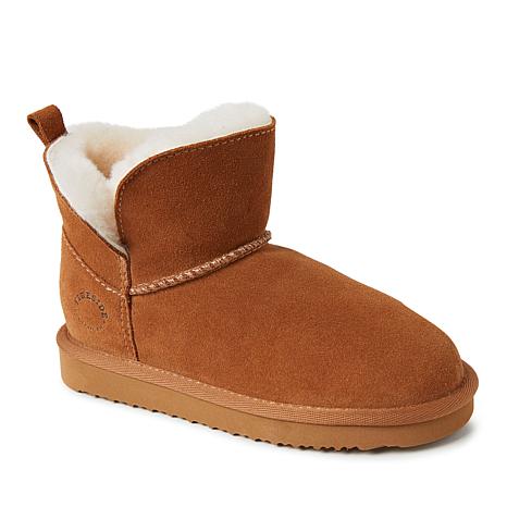 Fireside by Dearfoams Kid's Bunbury Genuine Shearling Boot - Brown - Size 5