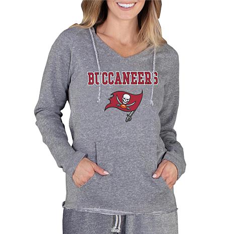 Women's Concepts Sport Gray Tampa Bay Buccaneers Mainstream Tri-Blend Raglan Hoodie V-Neck Top