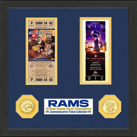 Highland Mint Officially Licensed NFL Rams Super Bowl 56 Champs Ticket & Bronze Coin