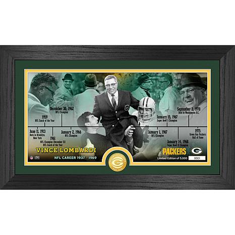 Highland Mint Vince Lombardi Green Bay Packers 12'' x 20'' Timeline Pano Photo Mint