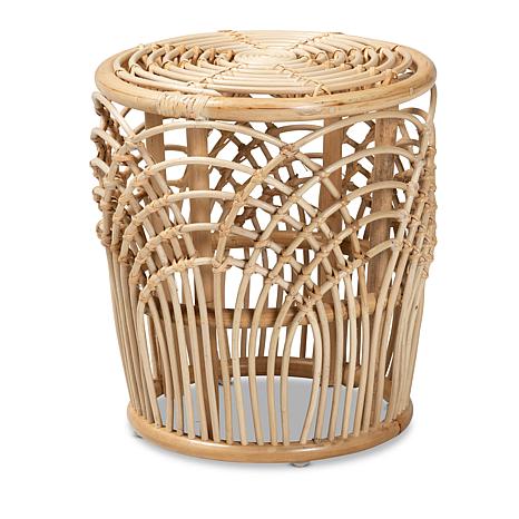 Photos - Coffee Table Baxton Studio Edena Modern Bohemian Rattan End Table 161655-12680