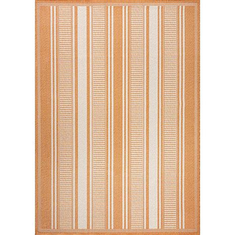 Photos - Area Rug SanTa Jonathan Y Haynes Modern Double Stripe Indoor/Outdoor 8' x 10' Rug - Black SMB202B-8 