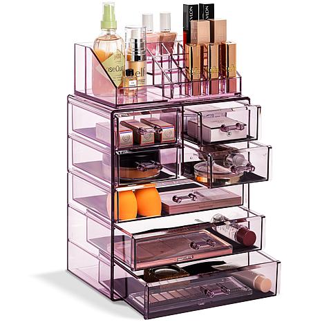 Sorbus 7-Drawer Makeup and Jewelry Storage Case with Top Tray - Purple