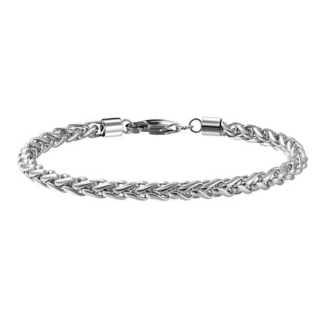 Van Heusen Men’s Stainless Steel Wheat Chain Bracelet - Metallic