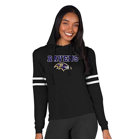 Women's Concepts Sport  Black Baltimore Ravens Marathon Lightweight Lounge Pullover Hoodie