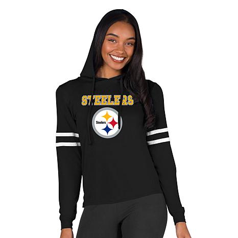 Women's Concepts Sport  Black Pittsburgh Steelers Marathon Lightweight Lounge Pullover Hoodie
