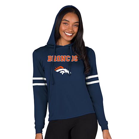Women's Concepts Sport  Navy Denver Broncos Marathon Lightweight Lounge Pullover Hoodie