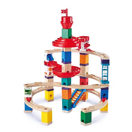 Hape Quadrilla Super Spiral Wooden Marble Run 101 Piece Construction Set