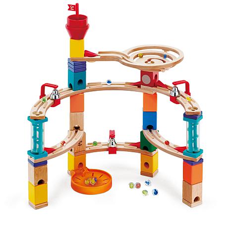 Hape Quadrilla Wooden Castle Escapes Marble Run 102 Piece Construction Set