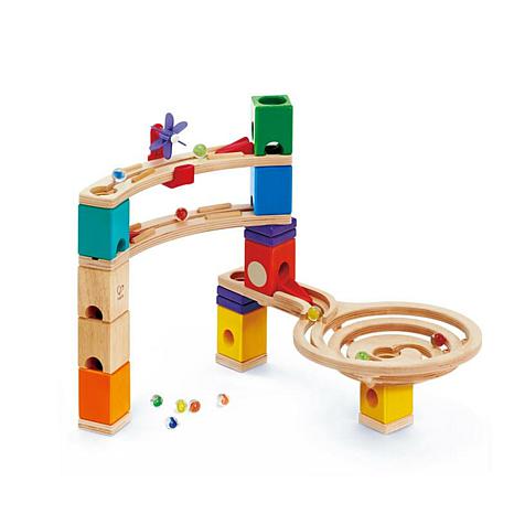 Hape Quadrilla Wooden Marble Run DIY Construction: Race To The Finish