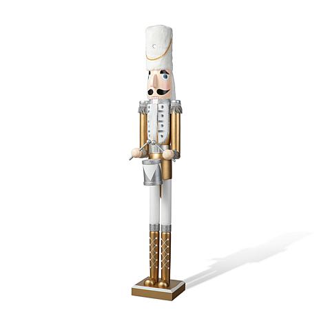 Glitzhome 42″ H Wooden Christmas Deluxe Gold Dressed Nutcracker Soldier