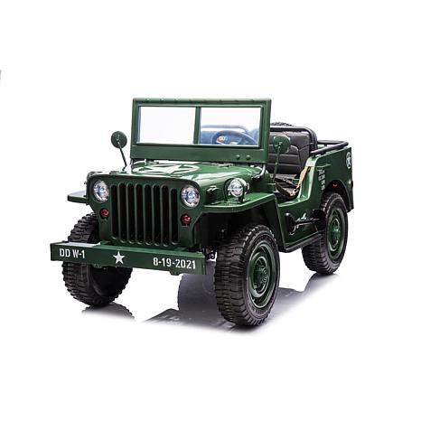 Freddo Army Truck 24V Electric Ride-On For Kids - Green