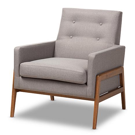 HSN Baxton Studio Walnut Wood Lounge Chair