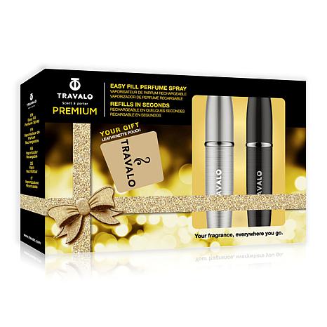 Travalo Lux 2-piece Refillable Fragrance Atomizer Gift Set with Pouch - Black