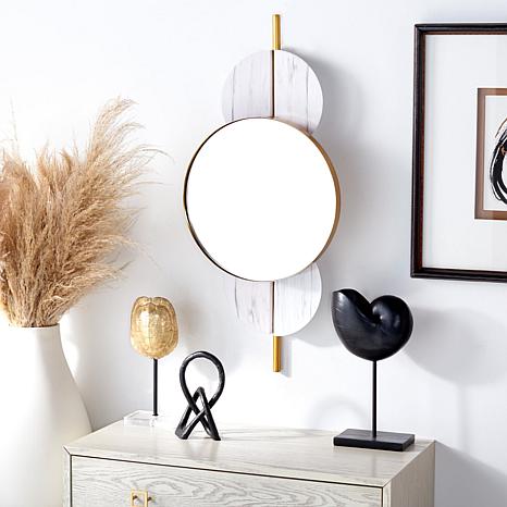 Safavieh Lavelle 16" Black and Gold Mirror - White