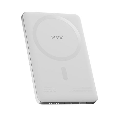 Statik State 5000mAh Power Bank - White