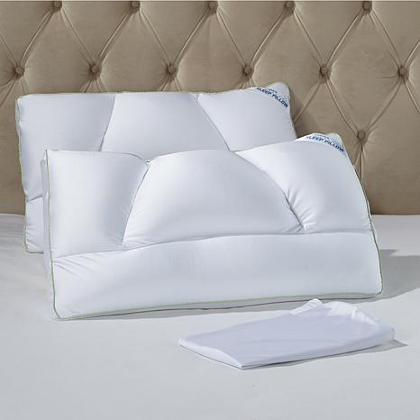 Tony Little DeStress Micropedic Pillow 2pack w/2 Pillowcases Queen