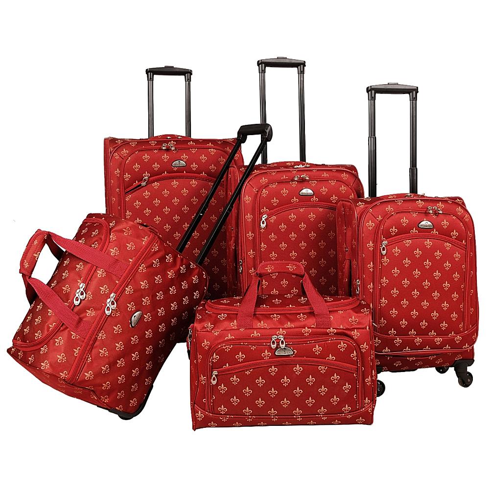 American Flyer Fleur de lis 5-Piece Spinner Luggage Set American Flyer Fleur de lis 5-Piece Spinner Luggage Set