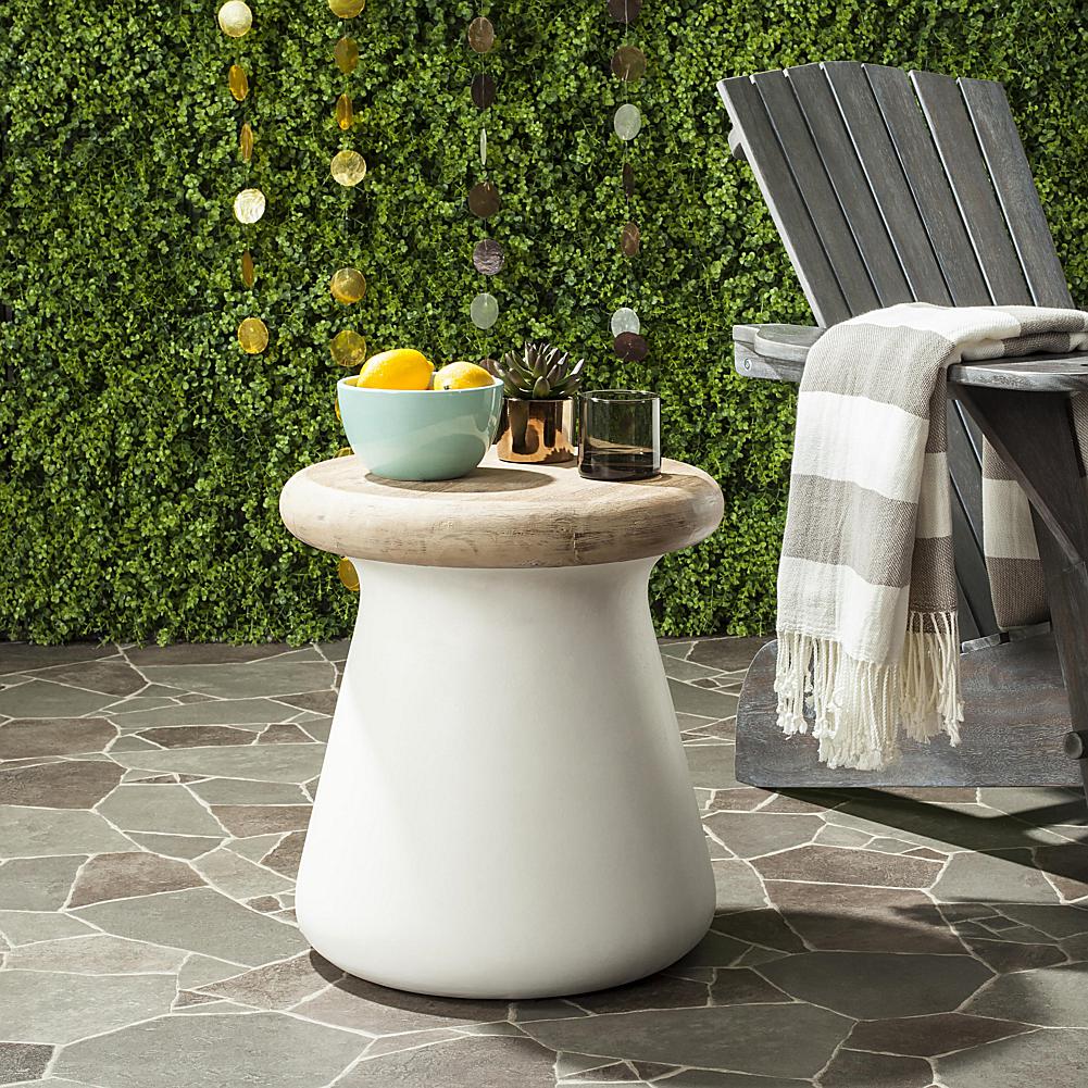 Safavieh Button Concrete Accent Table - Ivory Safavieh Button Concrete Accent Table - Ivory