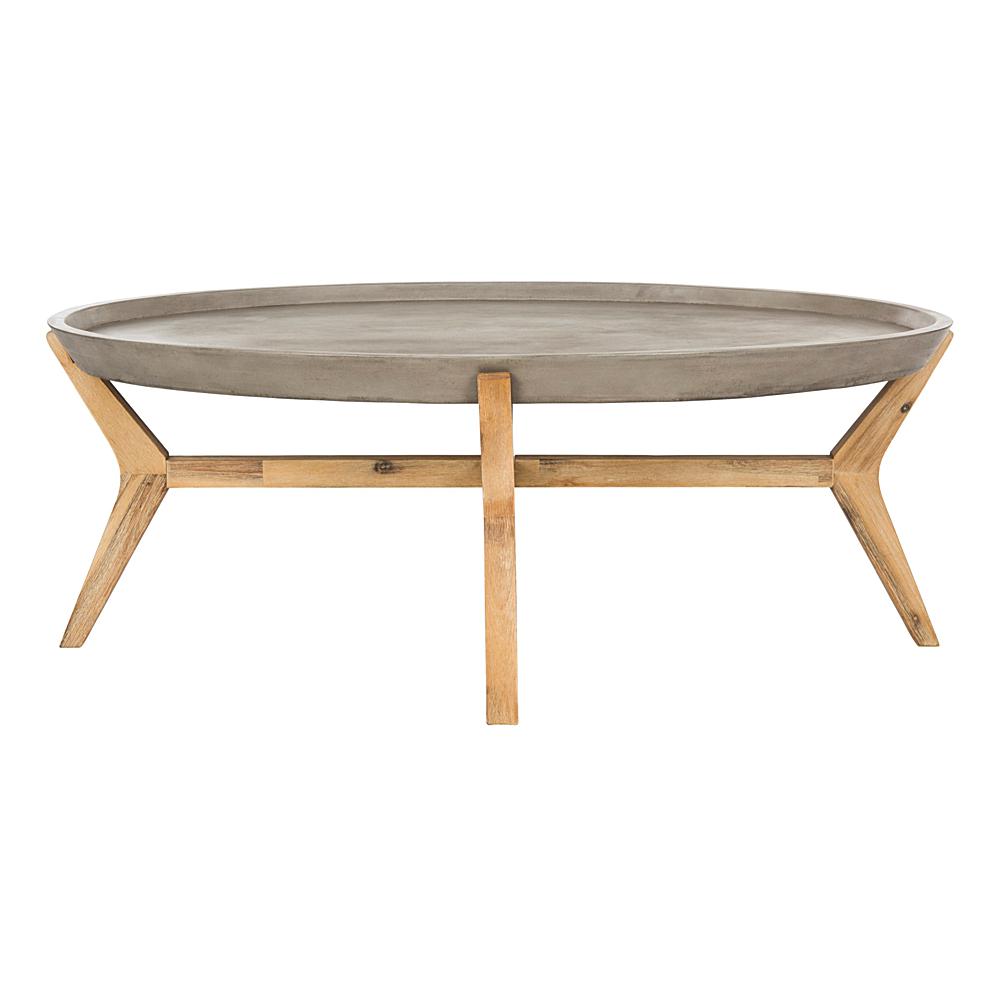 Safavieh Hadwin Modern Concrete Oval Coffee Table Safavieh Hadwin Modern Concrete Oval Coffee Table