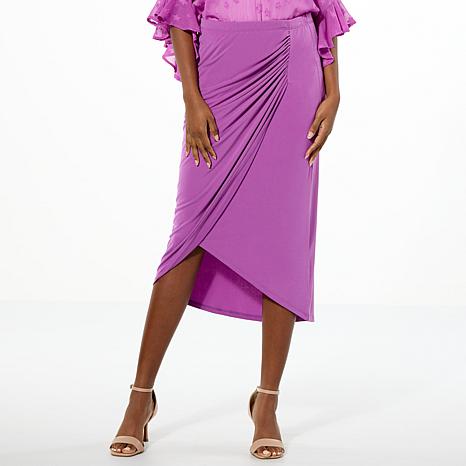 Colleen Lopez Cascading Draped Skirt – Red – Size Small