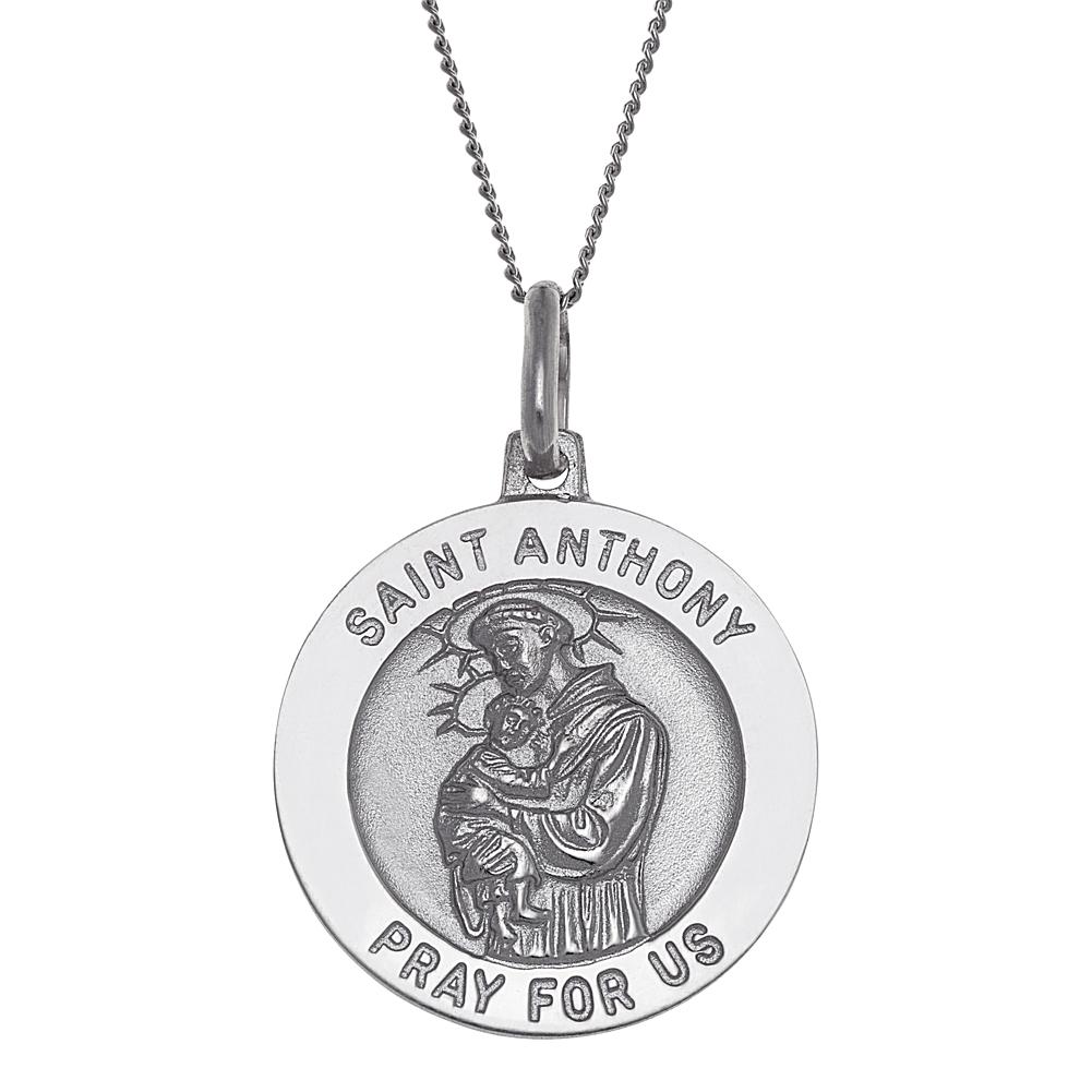 CPS Sterling Silver Large St. Anthony Personalized Round Medal Pendant - 18mm CPS Sterling Silver Large St. Anthony Personalized Round Medal Pendant - 18mm