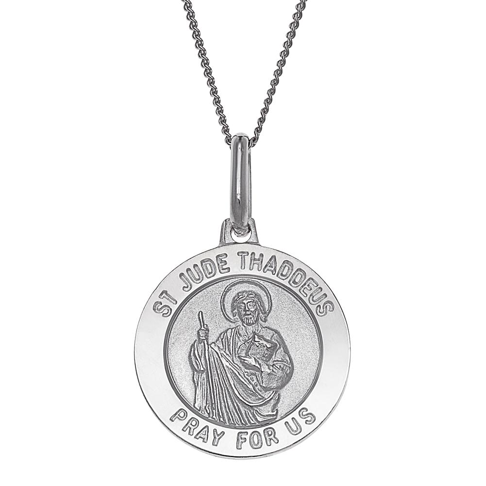 CPS Sterling Silver St. Jude Personalized Round Pendant with Chain CPS Sterling Silver St. Jude Personalized Round Pendant with Chain
