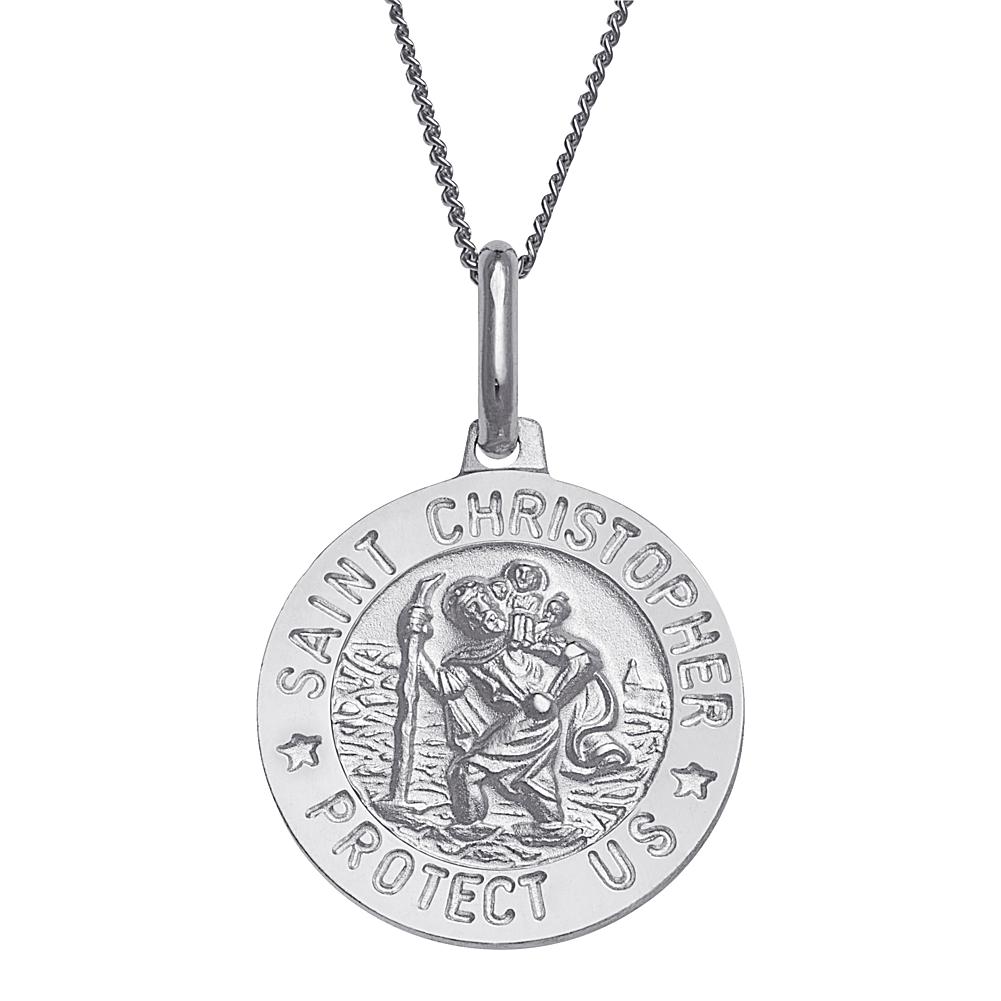 CPS Sterling Silver St. Christopher Personalized Round Pendant with Chain CPS Sterling Silver St. Christopher Personalized Round Pendant with Chain