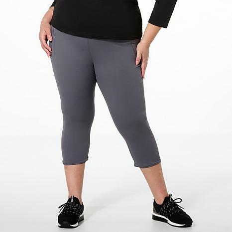 Joy Mangano Joy Performance Ultra Stretch Smooth Capri with Perfect Pockets - Gray/Grey - Size Small