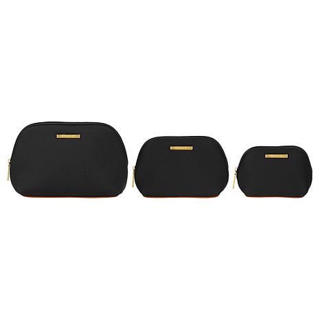 Joy Mangano Joy CleanBoss World Traveler 3-piece Nesting Cosmetic Bag - Black