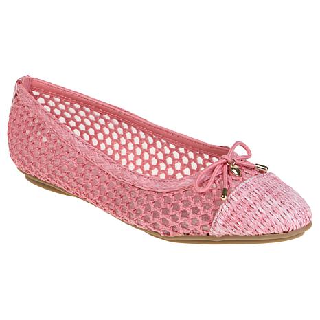 Anne Klein Lulu-M Raffia Slip-On Ballet Flat - Pink