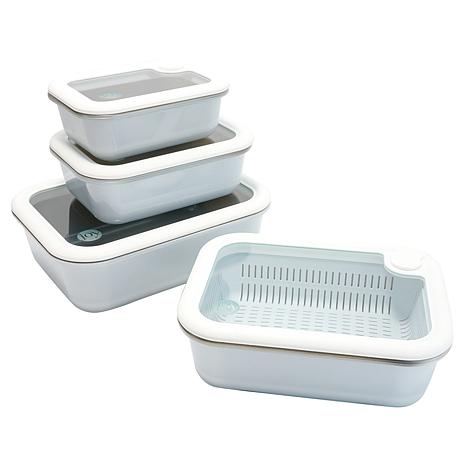 Joy Mangano Joy Microwave & Oven Safe 9-piece Glass Food Storage Mega Set - White