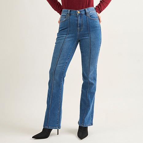 DG2 by Diane Gilman New Classic Stretch Pintuck Bootcut Jean - Blue - Size 16 Tall