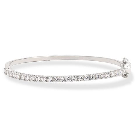Radiance by Absolute™ Round Magnetic Clasp Tennis Bangle Bracelet - Metallic - Large