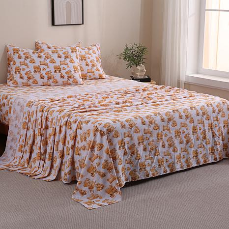 Emryn House 4-piece Cotton Sateen Sheet Set - Pumpkin Toile