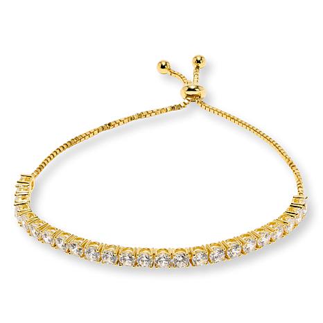 Radiance by Absolute™ 4mm Round Adjustable Tennis Bolo Bracelet - Metallic
