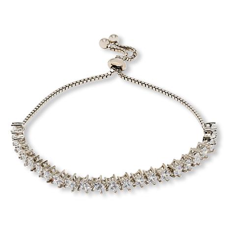 Radiance by Absolute™ 4mm Star Cut Adjustable Tennis Bolo Bracelet - Metallic