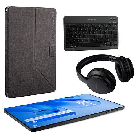 Memorex 11" 128GB Tablet Bundle with Keyboard, Case and Headphones - Black