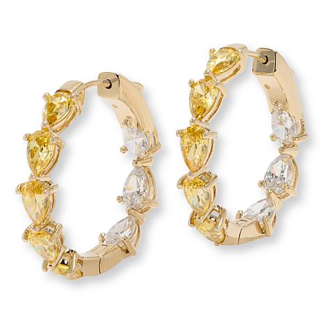 Radiance by Absolute™ x Marysol Patton Yellow Pear Hoop Earrings - 1" - Metallic