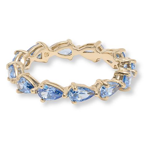Radiance by Absolute™ x Marysol Patton Blue Pear Cut Eternity Ring - Metallic - Size 5